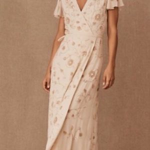 NWT BHLDN Plymouth Wrap Dress OYSTER